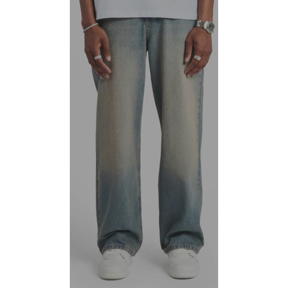 NWT Cernucci Baggy Fit‎ Jeans Antique Wash Streetwear Denim 32